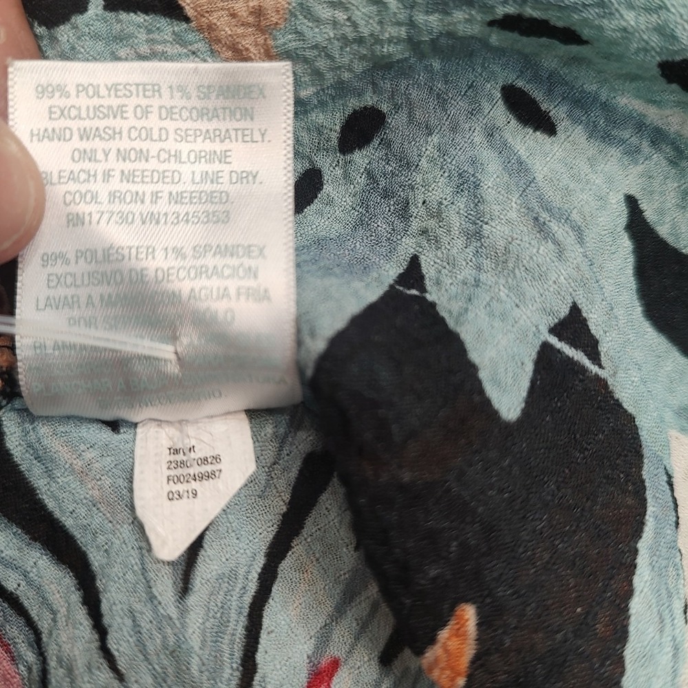 Kona Sol Women's Black Sheer Floral Print Cover-Up Sz Small Vacation Cruise Pool - Picture 6 of 7
